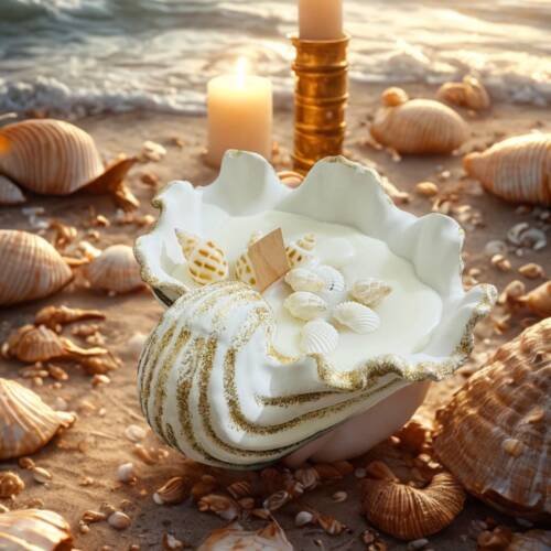Classic sea shell candle
